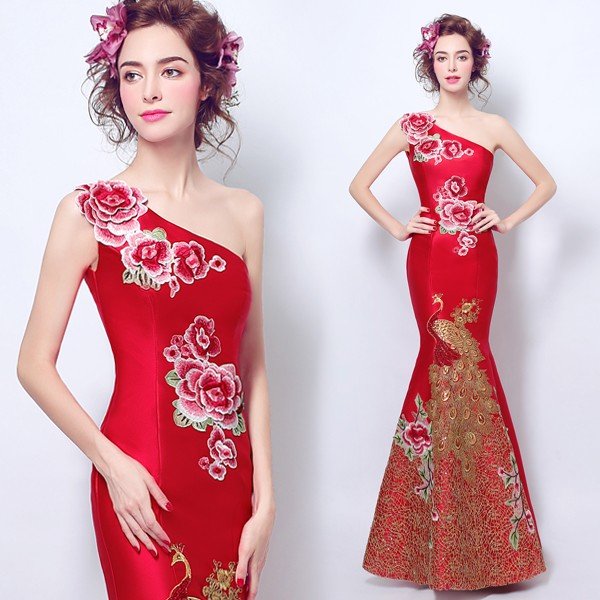 マーメイドドレス 赤 ロング カラードレス 花嫁 安い カクテルドレス 演奏会 イブニングドレス 二次会 ウエディングドレス 結婚式 パーティードレス コンサート