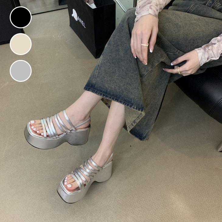 【期間限定】厚底 サンダル 軽量 歩きやすい レディース 美脚 ミュール 【ashss24-430】【予約販売：15-20日】宅込