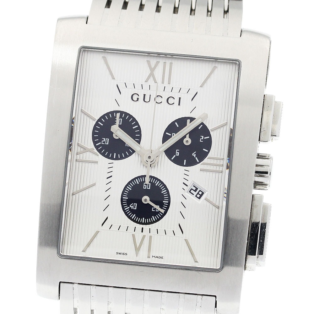 グッチ GUCCI YA086319 クロノ 8600M クロノグラフ デイト クォーツ メンズ _939801【中古】