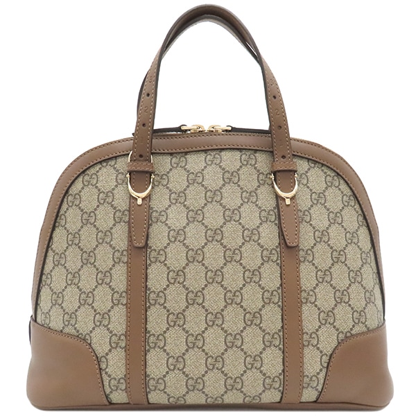 グッチ GUCCI 2WAYバッグ グッチニース GGスプリームキャンバス レザー ベージュ×ブラウン ゴールド金具 茶 ショルダー ハンドバッグ 309617【中古】