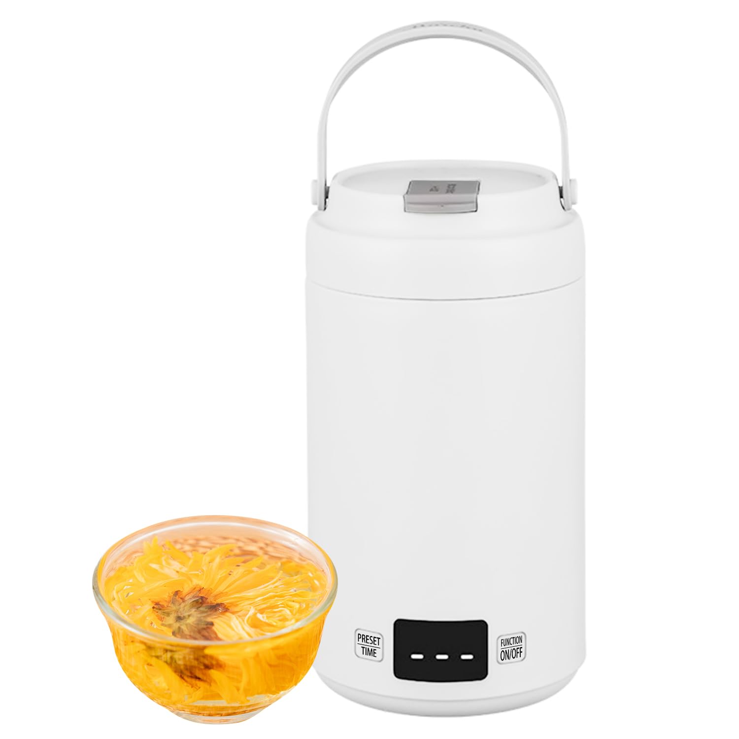 「316ステンレス内胆&0.8L容量」 MACOLAUDER マグカップ型電気なべ 煮込みポット お湯/お粥/スープ/蓋を開けて煮る 電気ケトル 24時間保温 12時間の予約 湯沸かしケトル 養生カッ