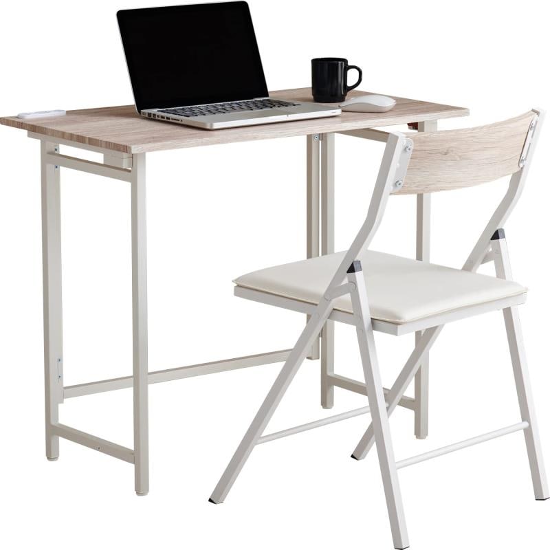 萩原(Hagihara) デスク セット チェア 椅子 折りたたみ 【クッションチェア】 コンセント 付き 1500W 幅80 奥行45 高さ72 勉強机 テレワーク ホワイト LDC-4778WH 11,044円