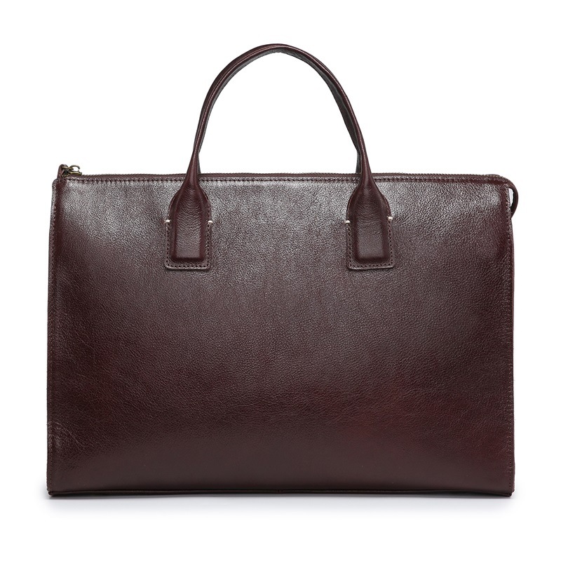 ブリーフケース 防水 メンズ ビジネスバッグ 本革 レザー大容量 a4対応 PC 通勤 出張 ダークブラウン色TC56