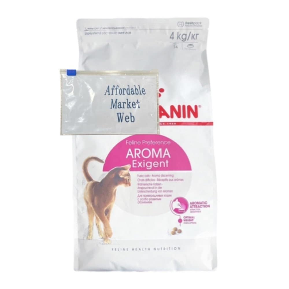 ロイヤルカナン アロマ エクシジェント 猫用 4kg セット 香りにこだわる成猫用 アロマ・香りで食欲を刺激 ＆ オリジナルスライダー式ジッパー保存袋 (4kg 1個)