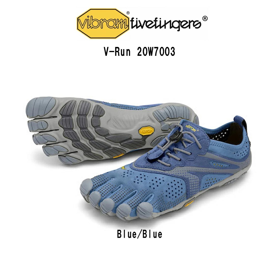 Vibram FiveFingers レディース 五本指 シューズ ランニング ウォーキング トレーニング 運動 ブルー グレー V-Run 20W7003