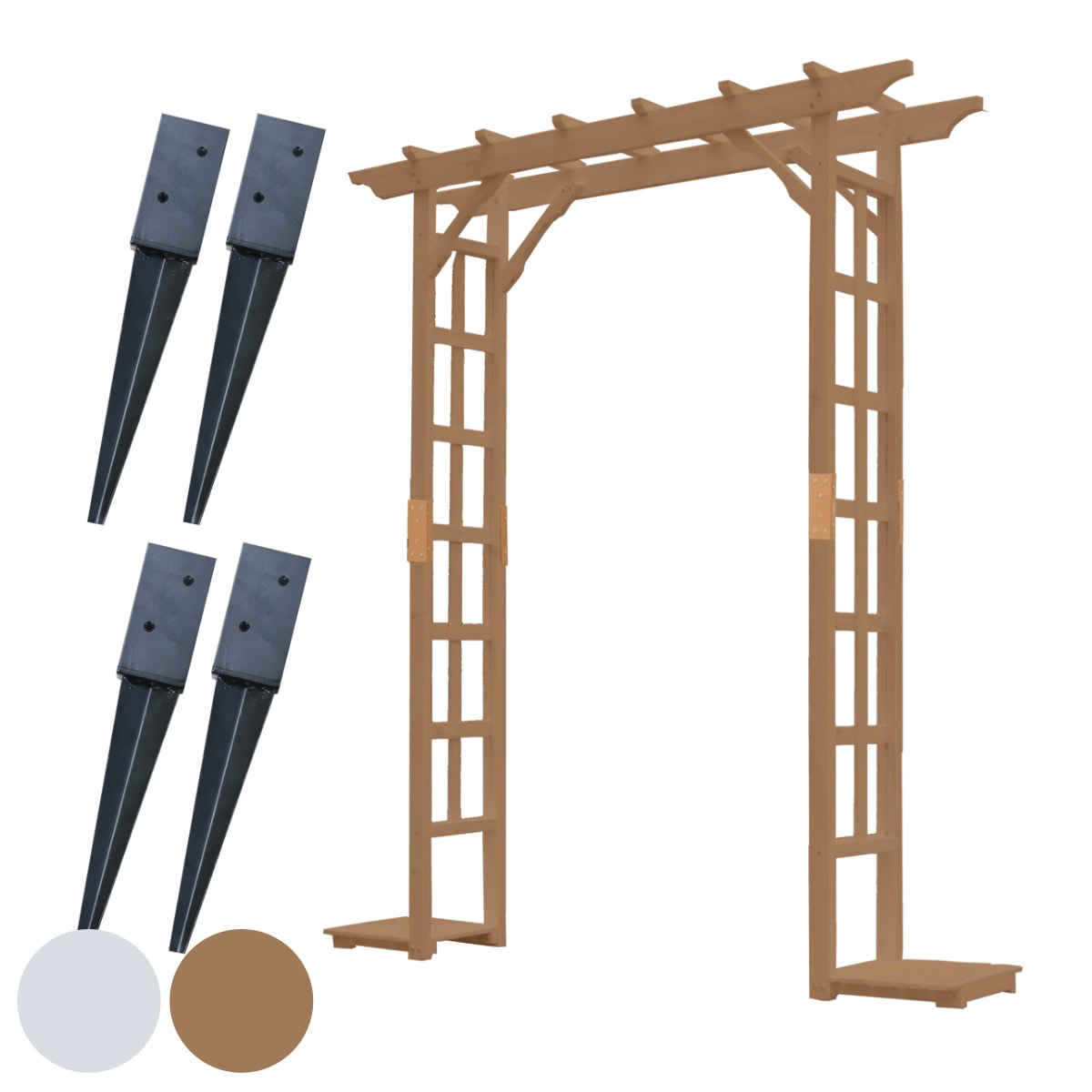 アーチ 天然木パーゴラアーチ金具セット セット パーゴラ ガーデンアーチ 門 子供 外 木製アーチ おしゃれ かわいい バルコニーアーチ ガーデニング 目隠し ウッドデッキ 庭 屋外 玄関