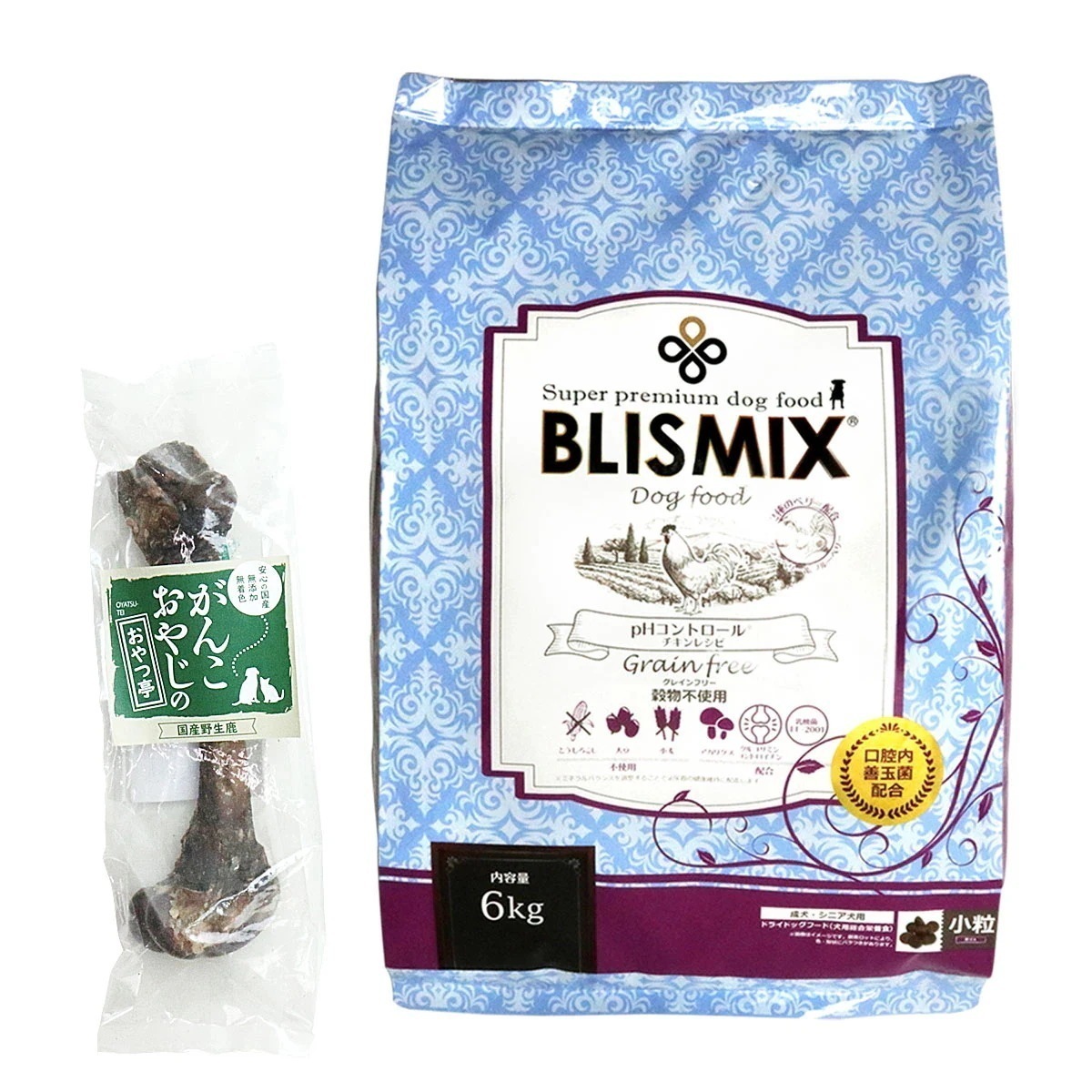 pHコントロール チキンレシピ 小粒 6kg【国産鹿レッグボーン 1本Mサイズ付き】犬 ドッグフード