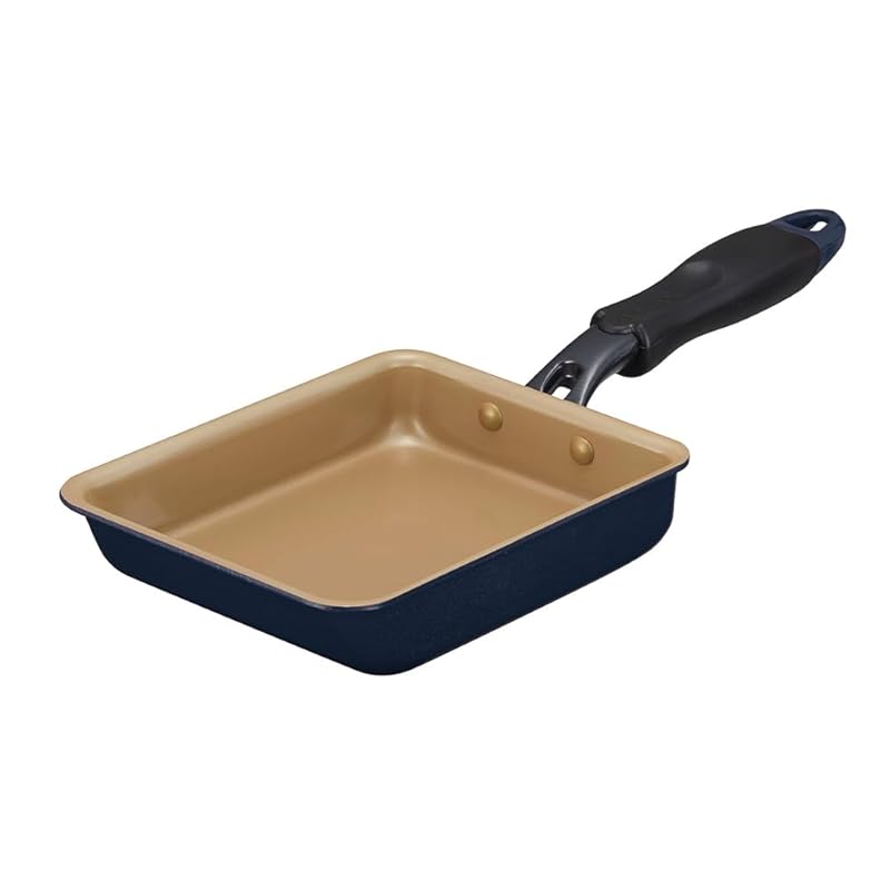 エバークック 卵焼き 13×18 オール熱源対応(IH対応) 【500日保証】 こげつきにくいフライパン PFOA フリー ネイビー ドウシシャ