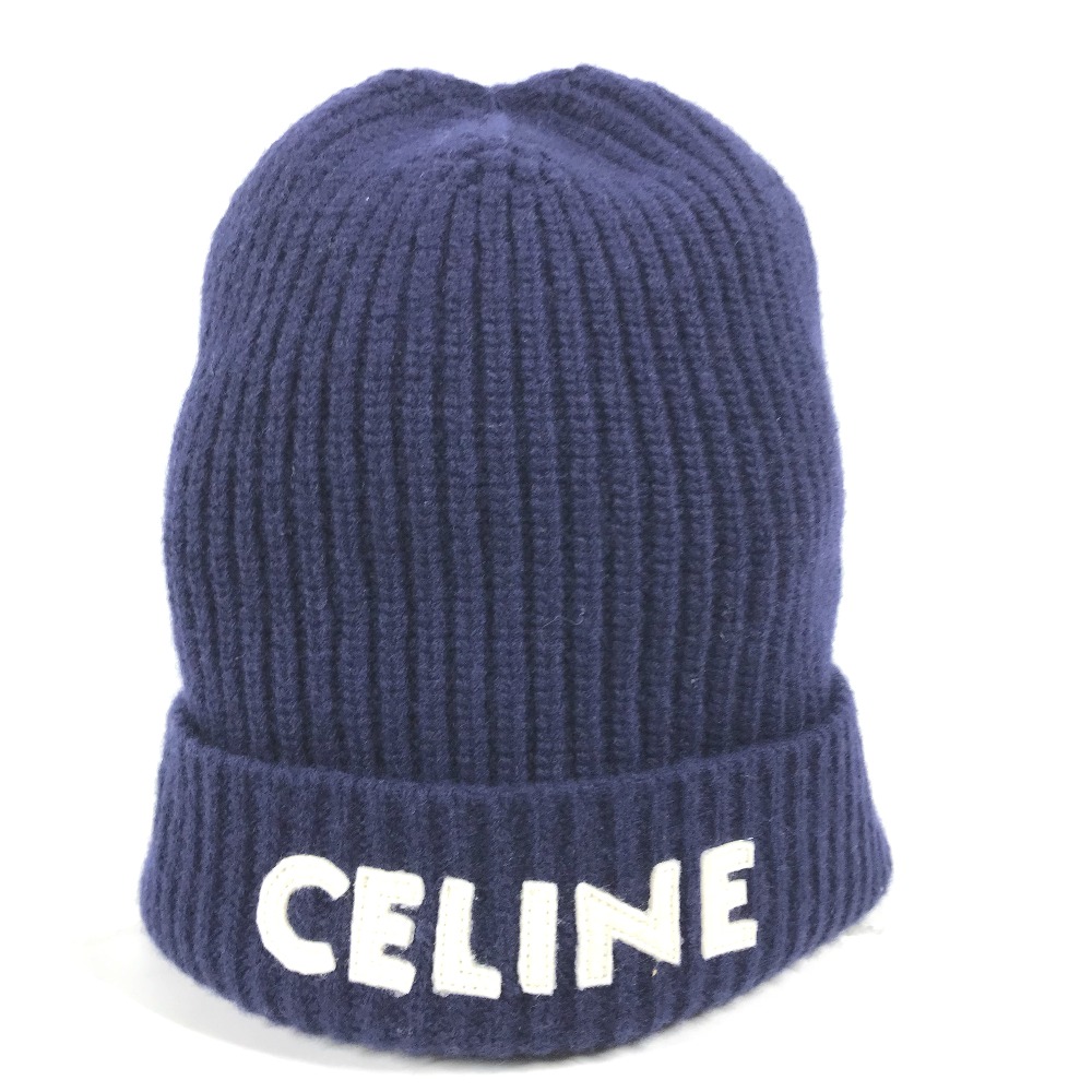 ニット帽 2AH35423P ロゴ バイカラー ビーニー 帽子 ニット帽 ニットキャップ ウール ネイビー