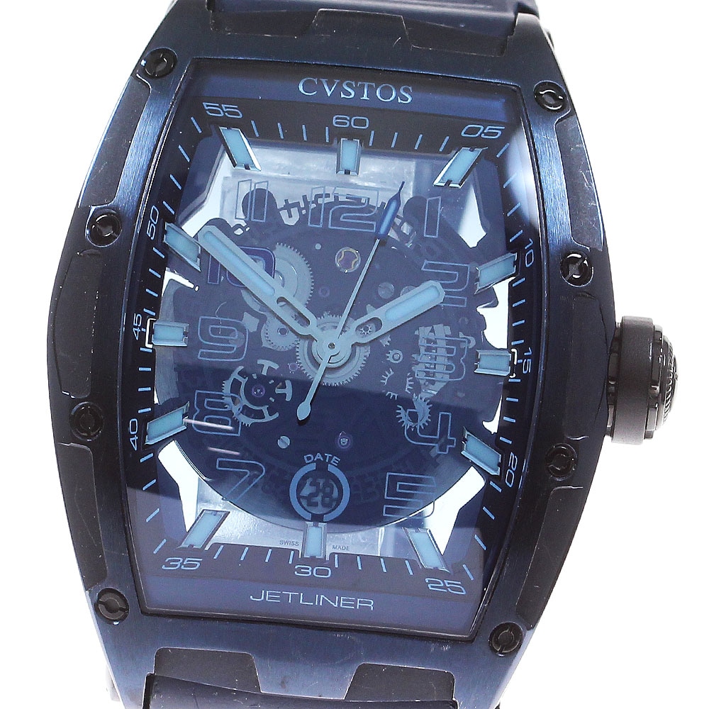 訳あり クストス CVSTOS CVT-JET2-SL-10TH-BL チャレンジ ジェットライナー 10THアニバーサリー 自動巻き メンズ _830614【中古】