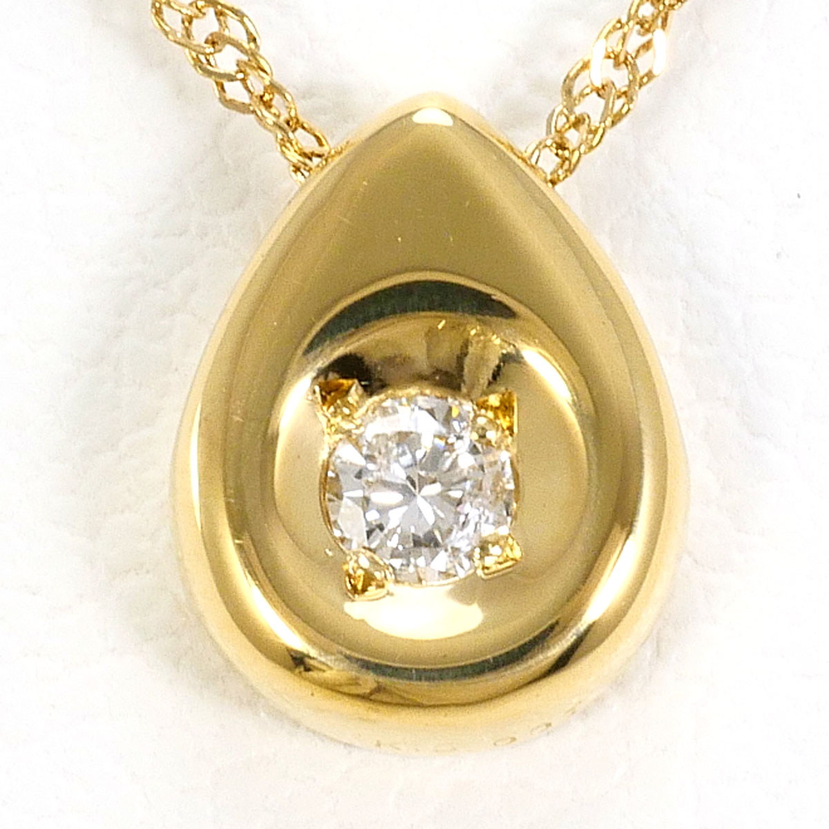 K18 18金 YG イエローゴールド ネックレス ダイヤモンド 0.05 ct 総重量約1.5g 約40cm 中古