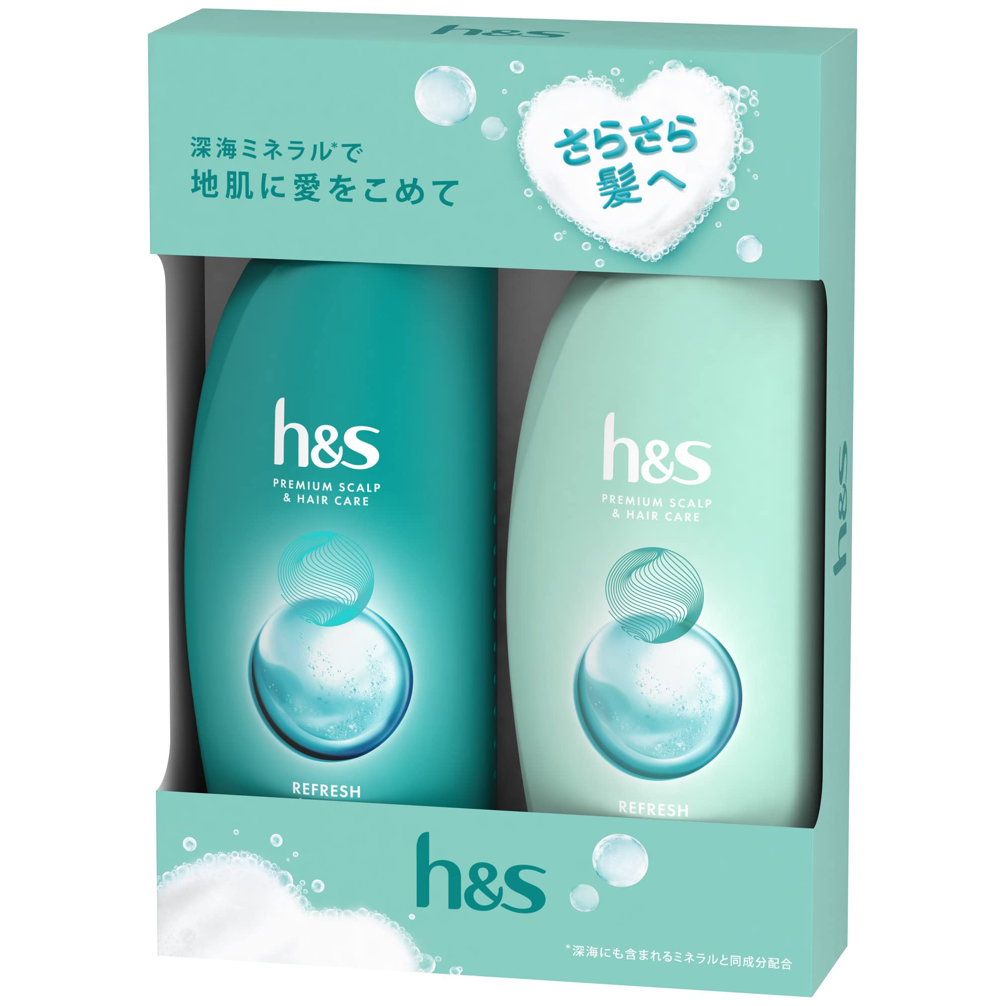 h＆s シャンプー/コンディショナー ポンプセット 350mL 350g リフレッシュ エイチアンドエス