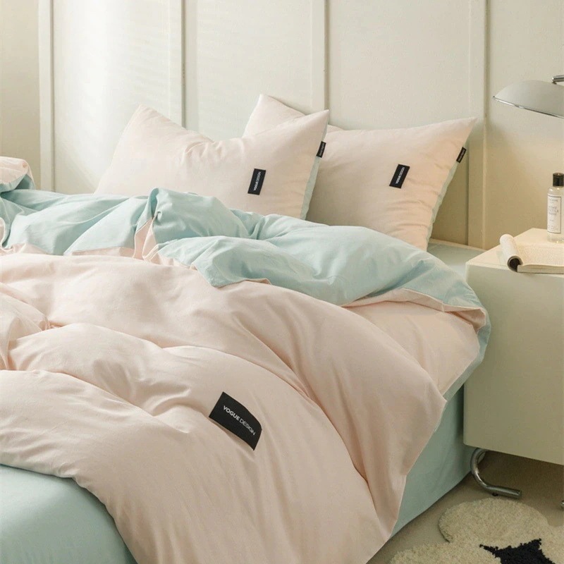 2025 秋 新作 布団カバーセット 綿 寝具 3点セット/4点セット シンプル 学生寮 【布団カバー+シーツ+枕カバー】