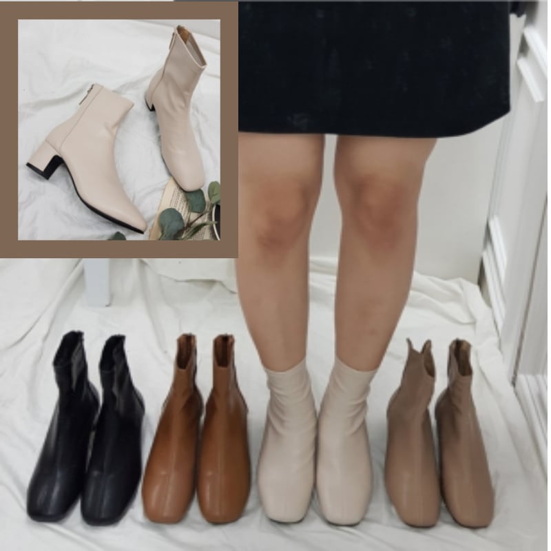 2021年 大人気 5cm UP 韓国ファッション ストレッチブーツ ショートブーツ