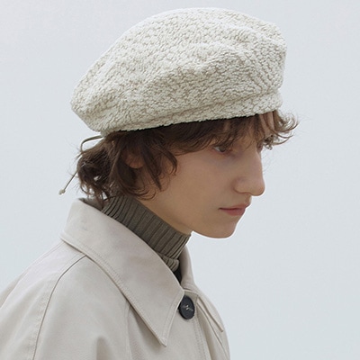 UNDERCONTROL正規品 PLATE BERET / STRAP / BEAN TWEED / D BEIGE ベレー帽