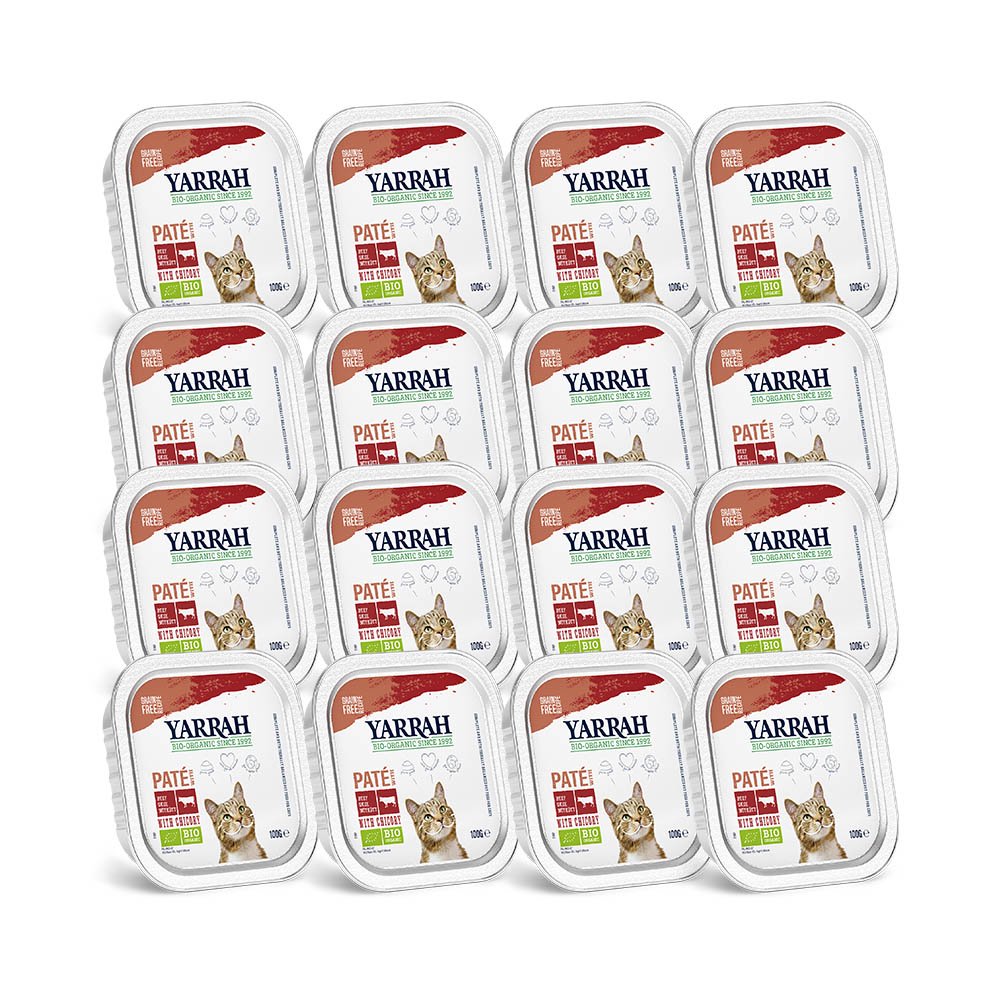 ＹＡＲＲＡＨ　ヤラー　ビーフとチコリーのキャットパテ　１００ｇX１６個　正規品　キャットフード　ＣＲＣ35―20―82―00―00