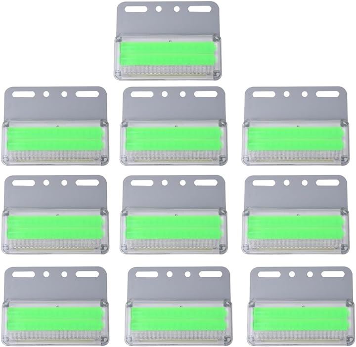 LEDライト 24V サイドマーカー マーカーランプ トラック用 10個セット COBチップ ダウンライト搭載 防水 面発光 夜間 ドレスアップ( グリーン)