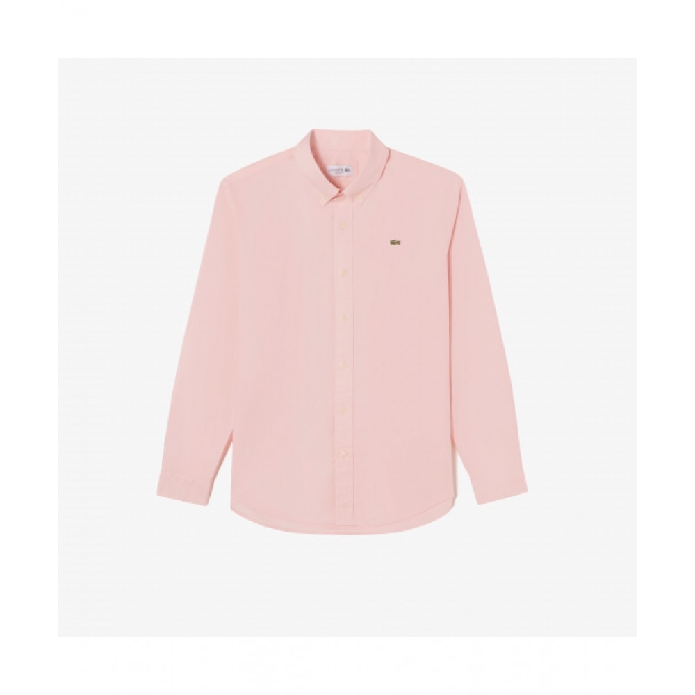 LACOSTE メンズベーシックオックスフォードシャツ [ライトピンク]