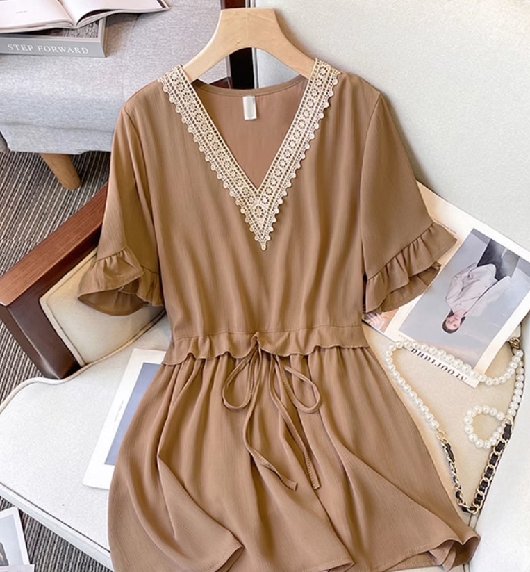 トップス デート モテアイテム ブラウス チュニック シフォン Vネック 大人可愛い きれいめ 上品 おしゃれ かっこいい 大人可愛い ラブリー キュート ガーリー クール モード系 セクシー 5,382円