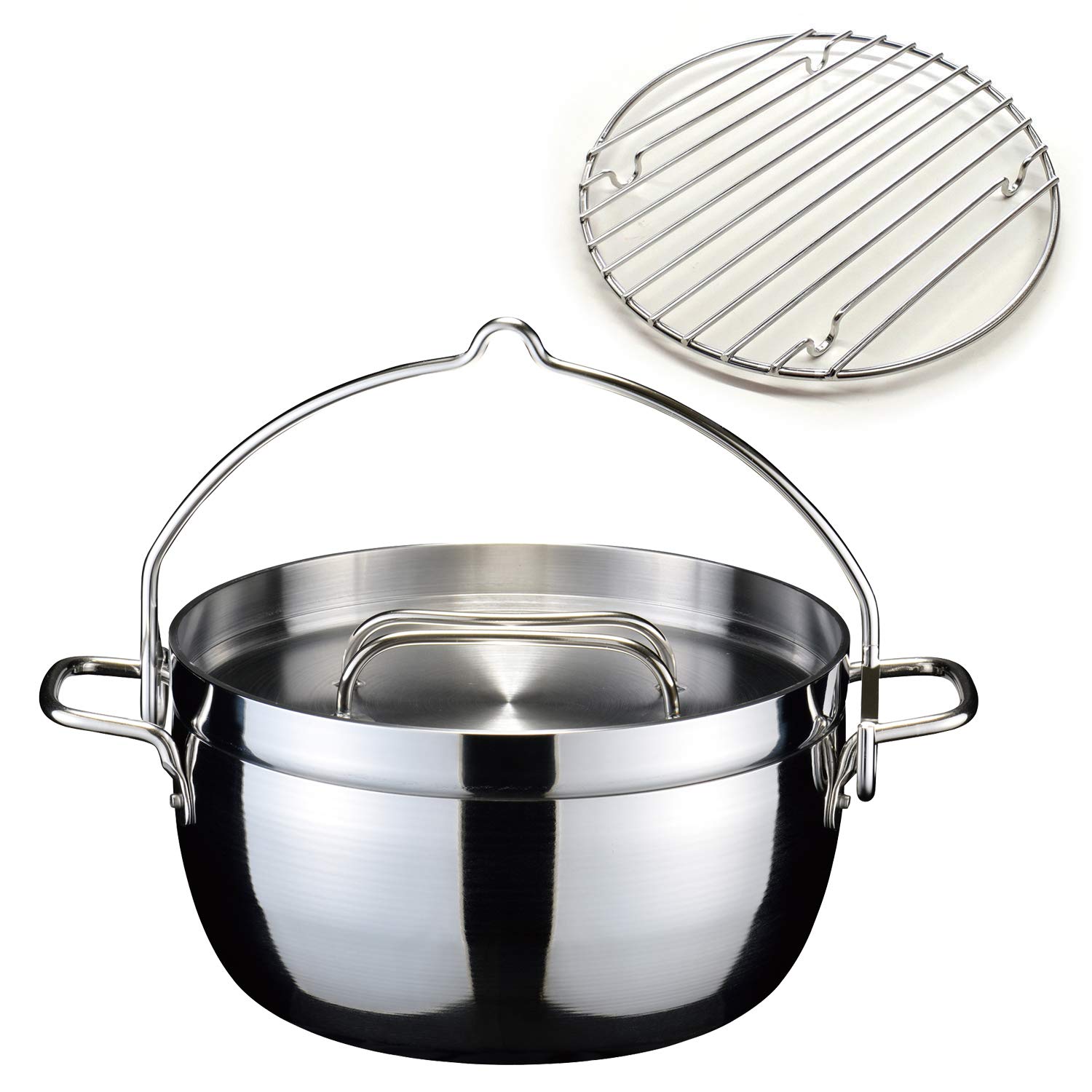 【燕三条製】TSBBQ ライトステンレス ダッチオーブン 10インチ ミラー仕上げ TSBBQ-005 (底網付)