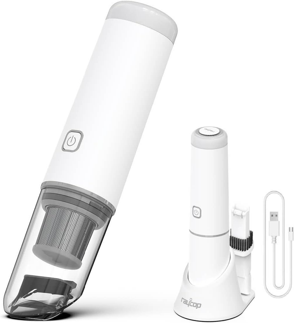 レイコップ ハンディクリーナー0.42kg軽量 11,000Pa 強力吸引 車用掃除機 強力吸引力 小型 コードレス USBケーブル充電 2WAYノズル ホワイト RMC-100