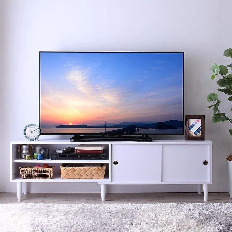 大型テレビ55V型まで対応 デザインテレビボード [Retoral]レトラル 幅150cm ホワイト