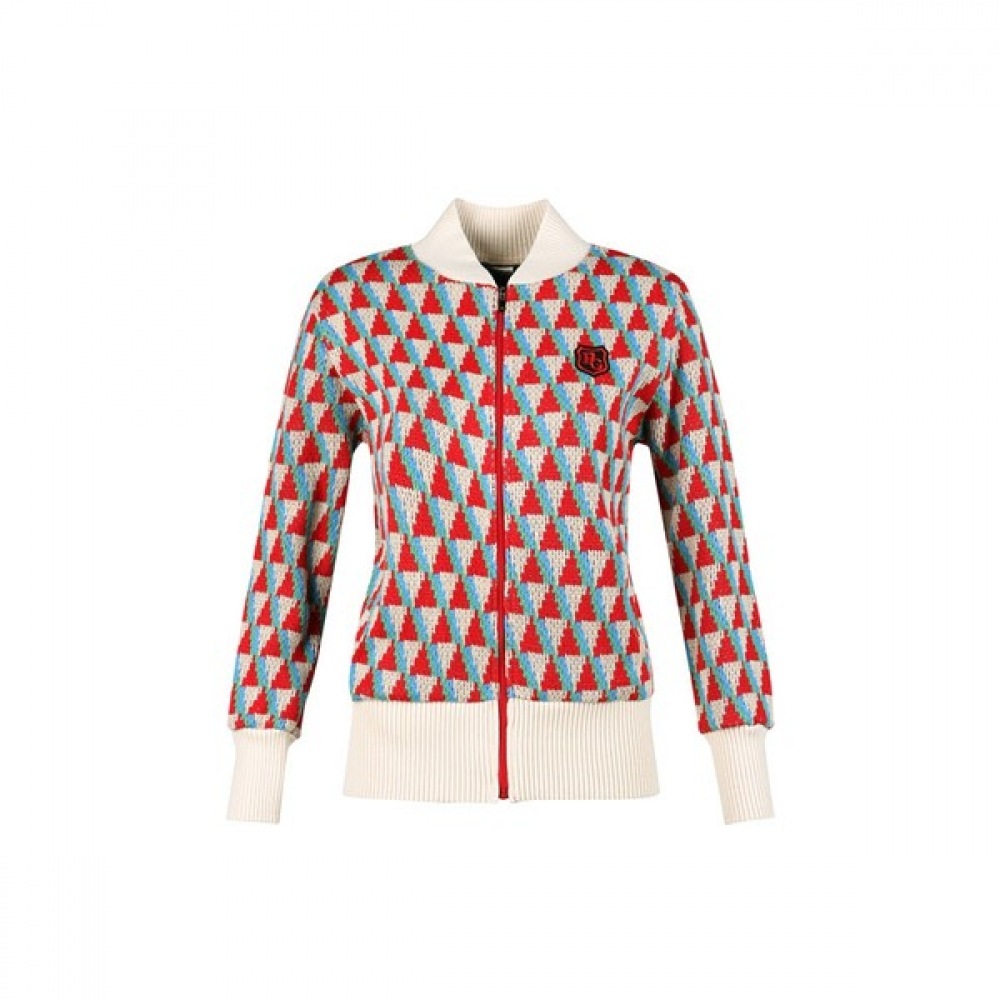 (ラックスゴルフ) ラックスゴルフ PG ゴルフクラブレディーストライアングル柄フルジップアップニットジャンパー JB4A845W