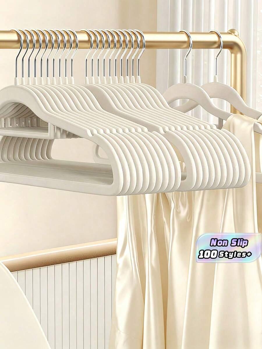 洋服ハンガー ベルベット 滑り止め 肩当たりなし 5/10/20/40/60/100個セット プラスチック 厚手 丈夫 スーツ コート ドレス ジーンズ ブーツ収納に適