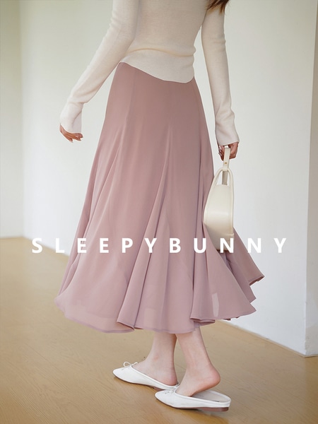 Sleepy Rabbit ピンク ドレープ フィッシュテール スカート