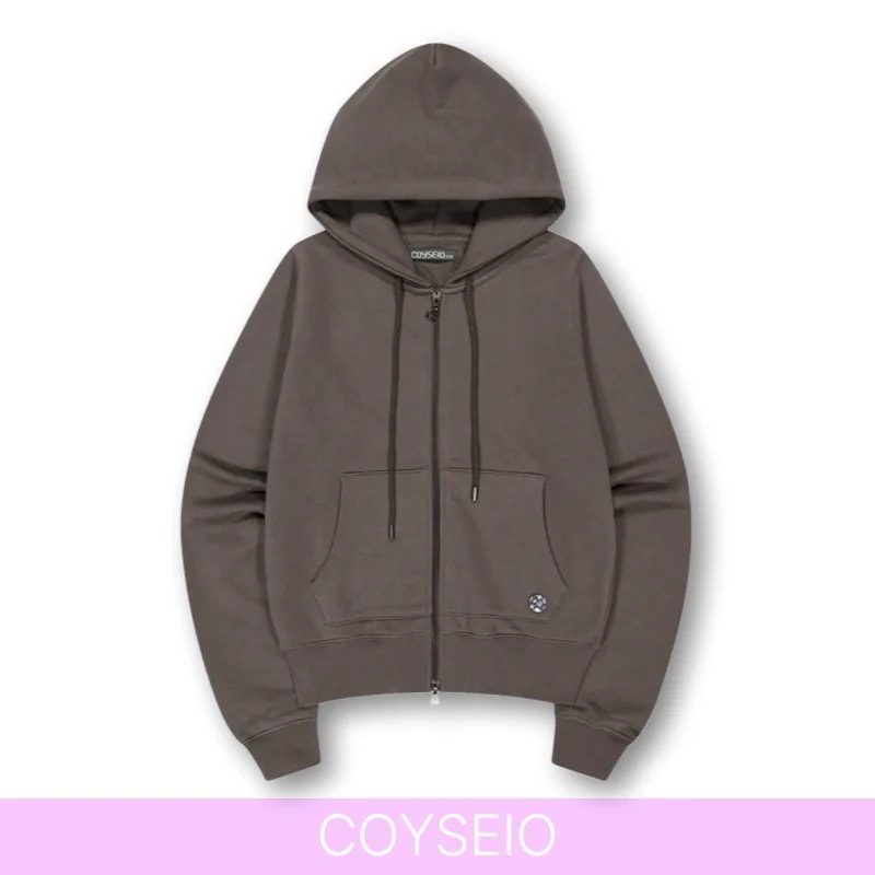 【韓国正規品】 COZY HOOD ZIP-UP BROWN