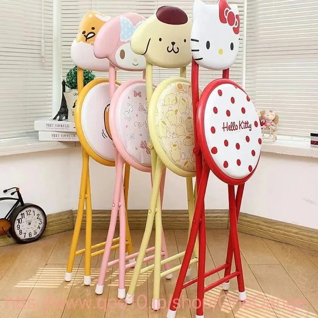 【急速出荷!】福袋-椅子新作 韓国インテリア 可愛い ハローキティ チェアスツール椅子折りたたみおしゃれシンプル サンリオ マイメロ 折り畳み椅子新しい