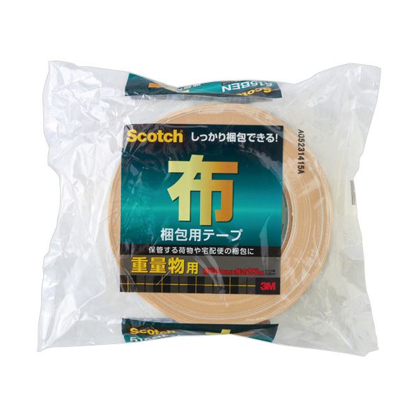 （まとめ） 3M スコッチ布梱包用テープ 重量物用 50mm×25m 厚み約0.3mm 515BEN 1巻 (×10セット)