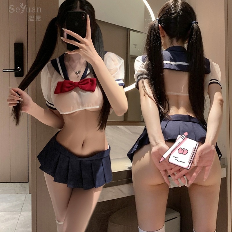 10pscグループ買い価格セクシーな下着セクシーなユニフォーム学生ショートスカート無料の純粋な欲望のミッドナイトチャームセット