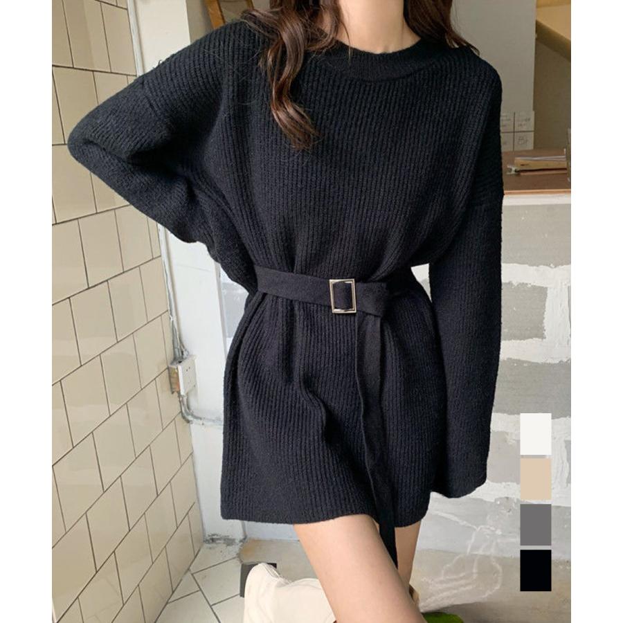 ニットワンピース レディース ベルト付き 4,786円