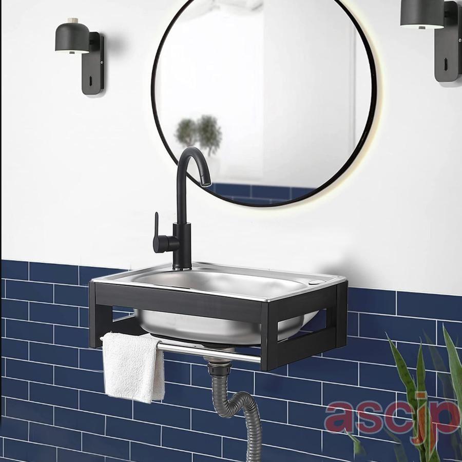 3日で出荷 壁掛け式キッチンシンクシンク流し台 ガーデン シンク ステンレス製流し台 台所 キッチンシンク 壁掛け式流し台 簡易流し台 口付き 洗面台 業務用厨房簡易流し