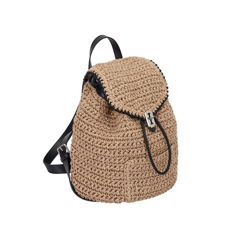 Boater Weaving Backpack M (ボーターウィービングバックパックミディアム) ベージュ VQB5-1BP100-1BE