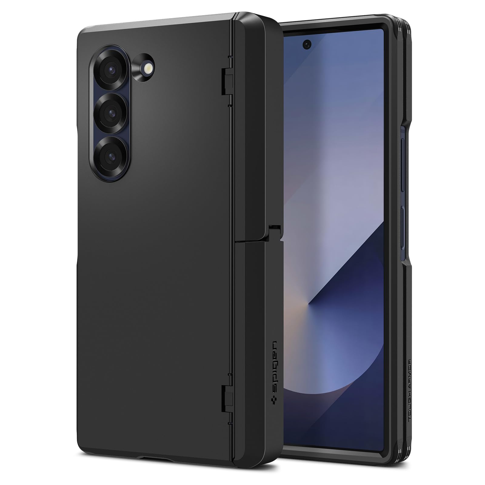 Galaxy Z Fold 6 ケース スタンド付き 強力保護 ヒンジ保護 背面保護 全面保護 耐衝撃 ワイヤレス充電対応 タフ・アーマー・プロ P ACS07826 (ブラック)