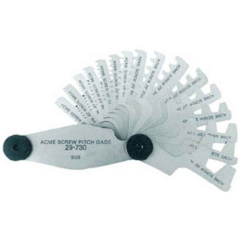 トラスコ中山　アクメスクリューピッチゲージ 測定範囲1-12山 16枚組　29730 (1個16枚)