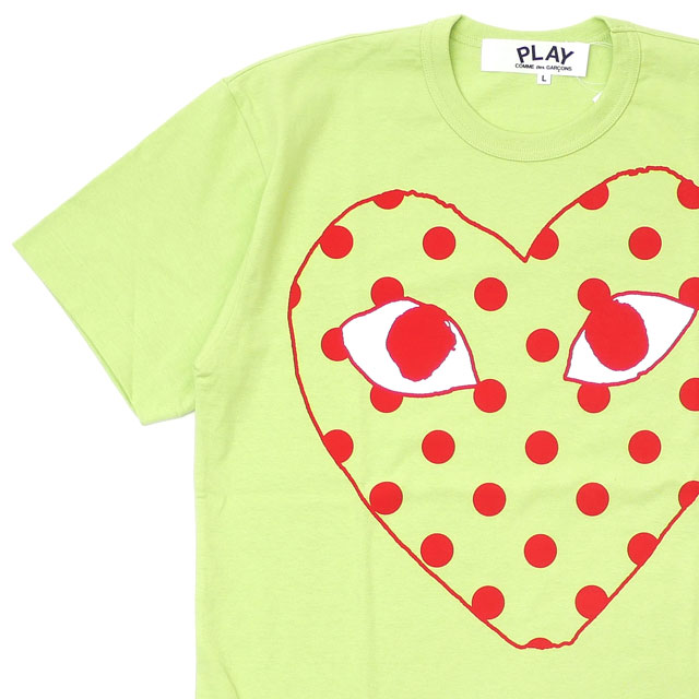 プレイ コムデギャルソン PLAY COMME des GARCONS MENS OUTLINE DOT HEART TEE LIGHT GREEN グリーン 緑 200-008407-055