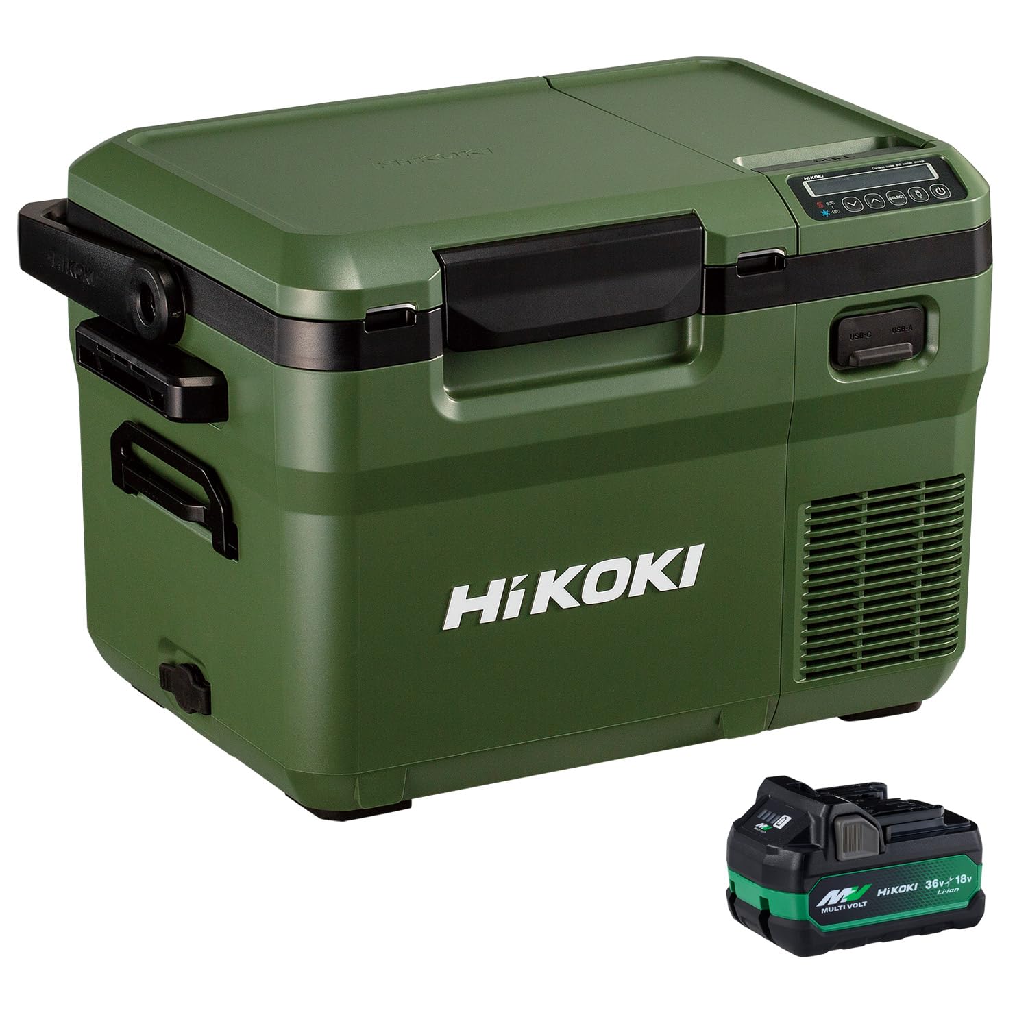 HiKOKI(ハイコーキ) 14.4/18V コードレス 冷温庫 UL18DD 10.5L コンパクト 3電源対応 コンプレッサ式 -18℃~60℃ 17段階温度設定 USB-A USB-C端子搭載