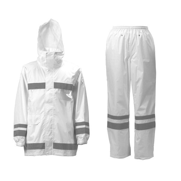 3810 視認性レインスーツ ホワイト BLL