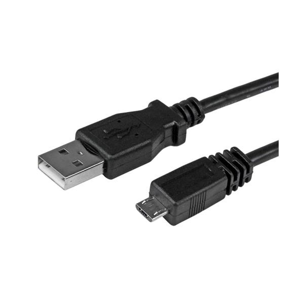（まとめ）StarTech MicroUSB2.0 変換ケーブルアダプタ 1m USB A（オス）-USB Micro B（オス） ブラック UUSBHAUB1M 1本5セット