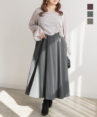 大きいサイズ レディース LL 3L 4L XL XXL XXXL CLETTEオリジナルドロストトップスセットワンピース 8,037円