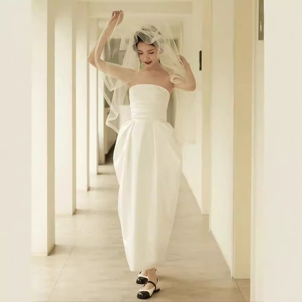 ウェディングドレス 白 結婚式 花嫁 サイズオーダーメイド可能 成人式 お呼ばれ ウェディング 演奏会 二次会 パーティードレス 前撮り ワンピース ロングドレス 54