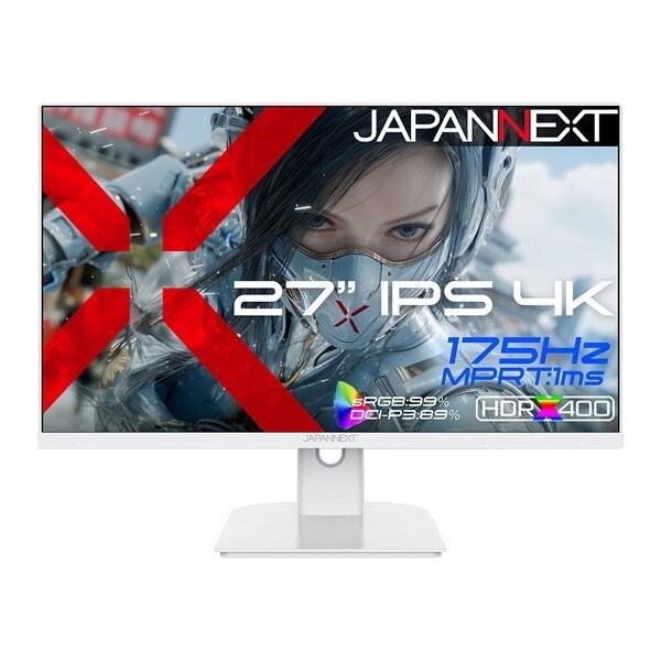 JAPANNEXT JN-IPS27G175U-W ホワイト 27型 ワイド 4K 液晶ゲーミングモニター