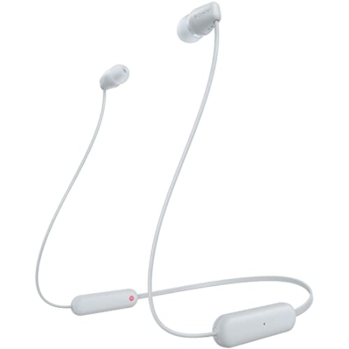 ソニー ワイヤレスイヤホン WI-C100:Bluetooth対応/25時間スタミナ/IPX4防滴/DSEE搭載 ホワイト WI-C100 WZ 小