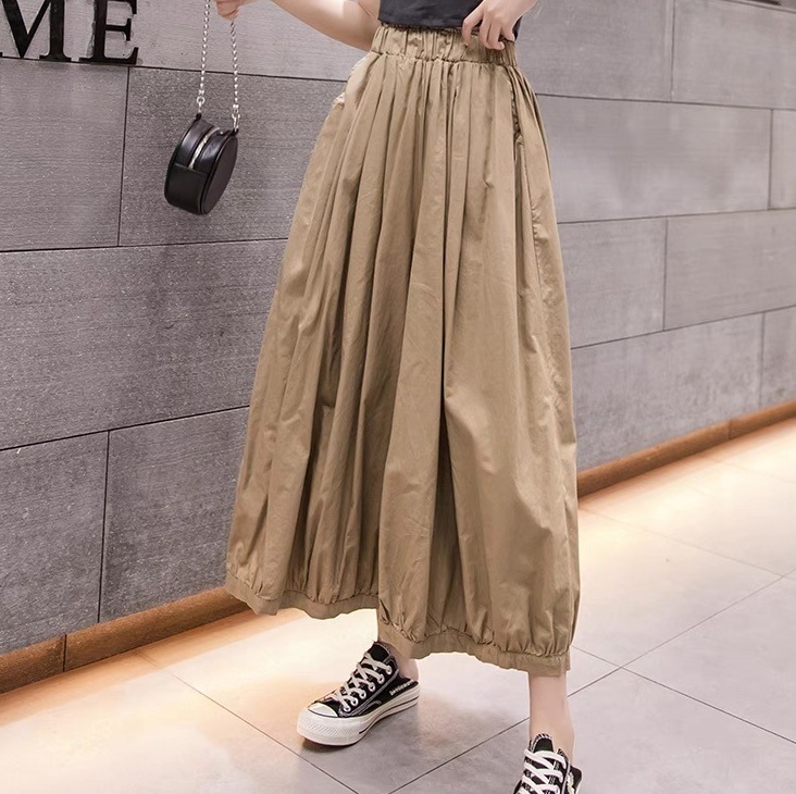 レディース パンツ ボトムス ワイドパンツ アンクル丈 フェミニン ストリート ハイウエスト ウエストゴム かわいい 大人可愛い シンプル カジュアル おしゃれ かっこいい ラフ メンズライク
