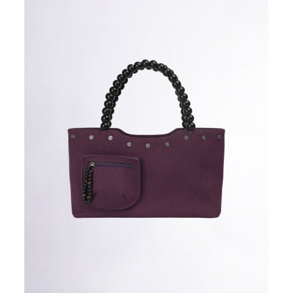 スカルプターゼンウッドビーズバッグディープパープル