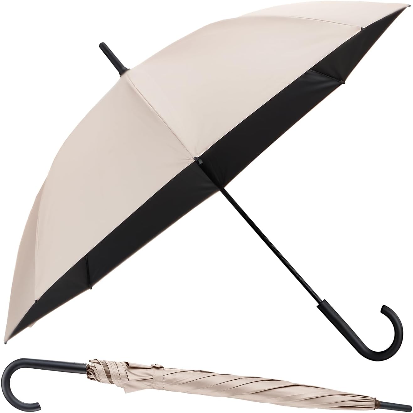 日傘 長傘 ジャンプ傘 8本骨 60cm グラスファイバー 完全遮光 UVカット100% 遮熱効果 晴雨兼用 超軽量 ワイド 耐風 撥水 ワンタッチ 男女兼用 スポーツ観戦 通勤 通学