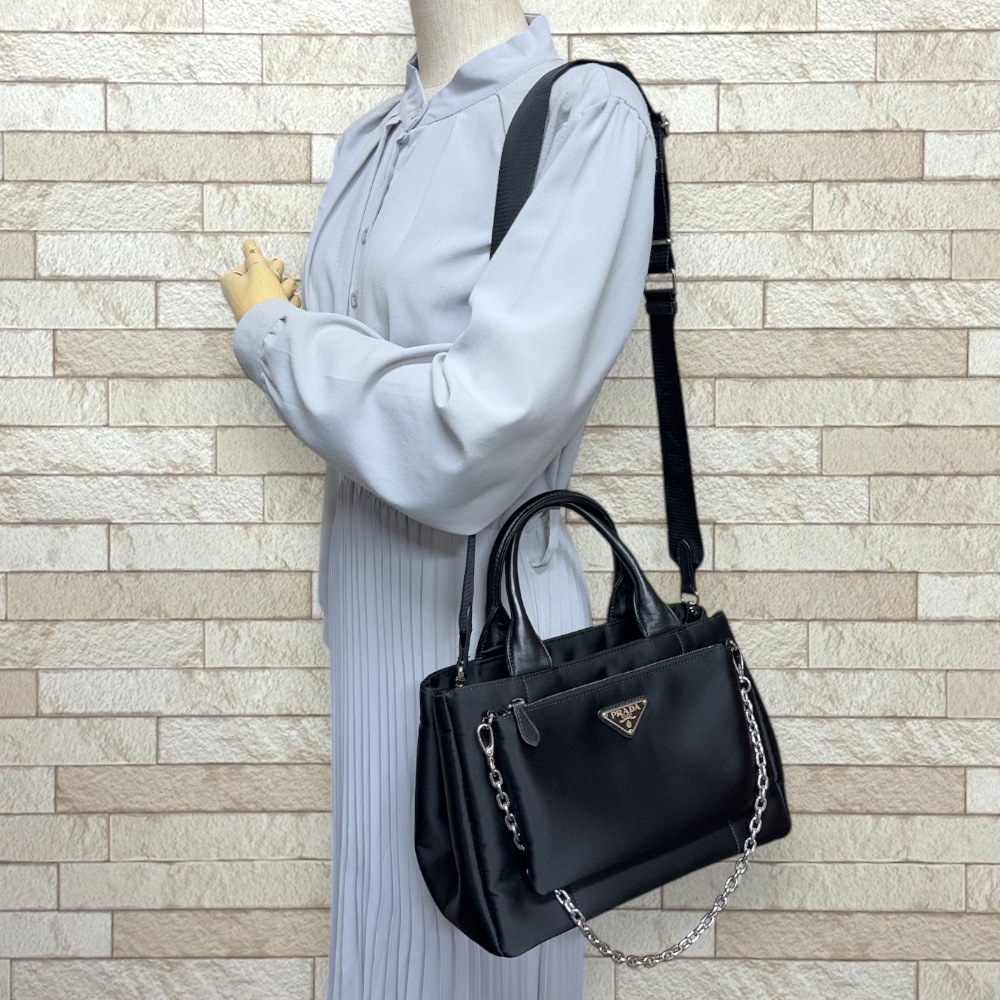プラダ ショルダーバッグ ナイロン 1BG364 ブラック PRADA 中古 美品